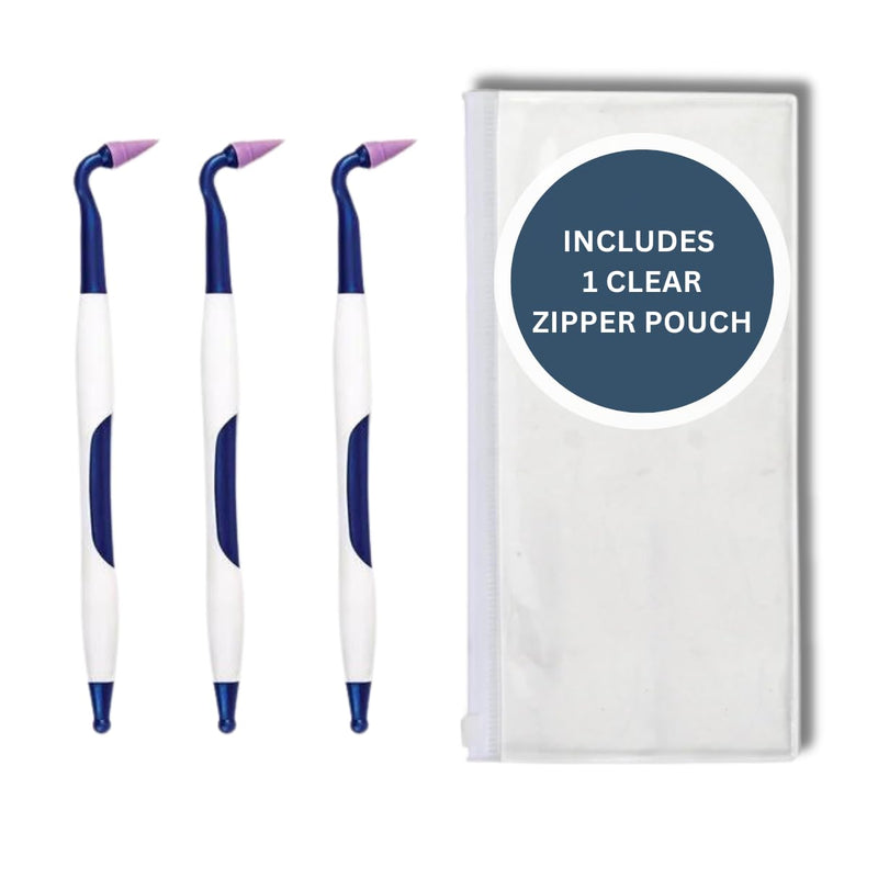 [Australia] - Gum Stimulator - Rubber Tip Stimulator, Dental Plaque Remover Tool Bundled with Travel Zipper Pouch- 3 Pack Total 