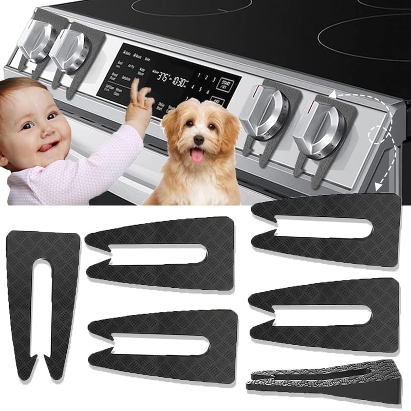 [Australia] - 6 Safety Stove Knob Covers, Safety Silicone Protective Stove Knob Lock Set, Used for Child Safety Stove Snob Sovers, Prevent Accidental Touch (Grey) 