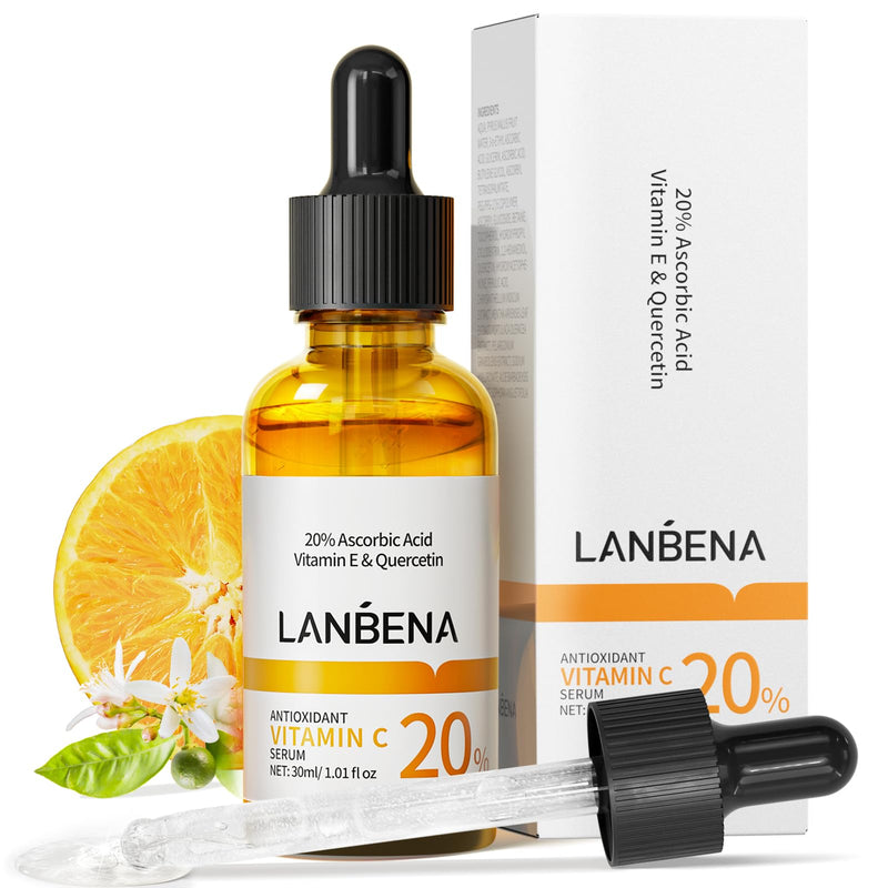 20% Vitamin C Serum For Face, 30 ML/ 1 Fl, Brightening Skin, Dark Spot Remover, Reduce Wrinkle, Anti Aging Glowing Serum, Facial Moisturizer with Niacinamide, Vitamin E, Hyaluronic Acid 1 Fl Oz (Pack of 1)