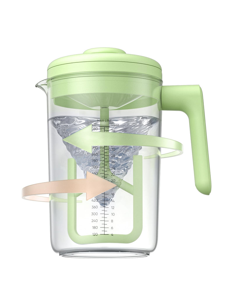 [Australia] - Electric Baby Formula Mixing Pitcher, Bi-directional Alternating Stirring | No Air Bubble | No Clumps | No Drip Spout | Spill-free Lid | Infant Formula Pitcher Mixer 36Oz, BPA Free -Green Green 
