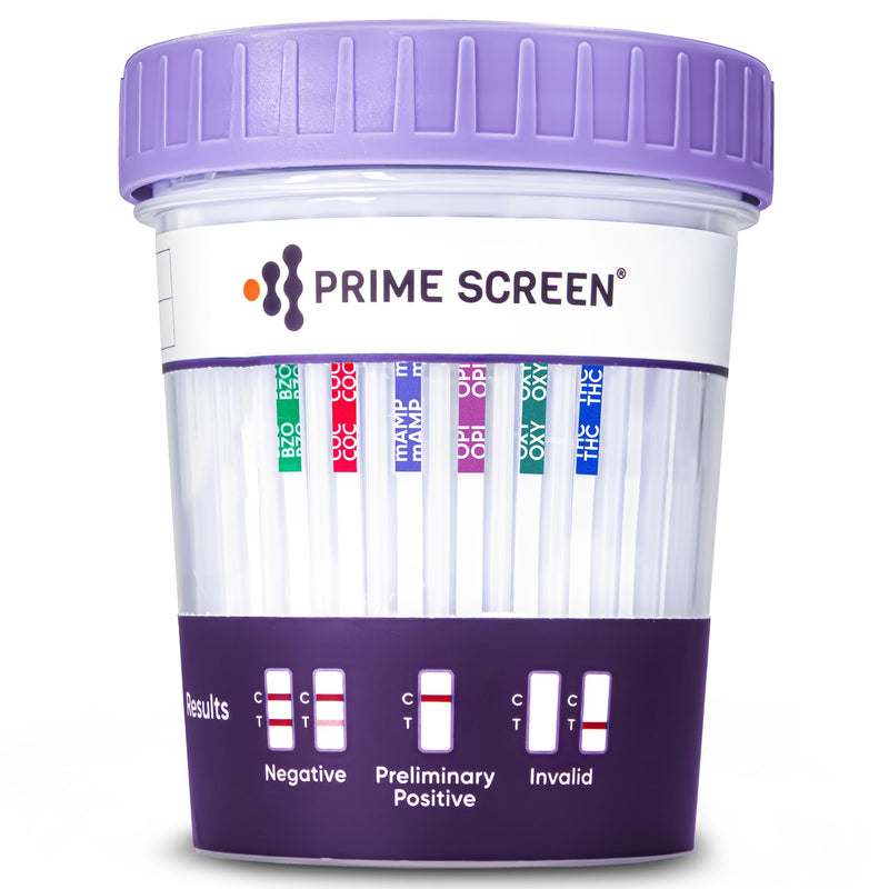 [Australia] - [5 Pack] Prime Screen Multi Drug Urine Test Cup -6 Panel (BZO,COC,mAMP,OPI, OXY,THC) C-CUP-TDOA-564 5 