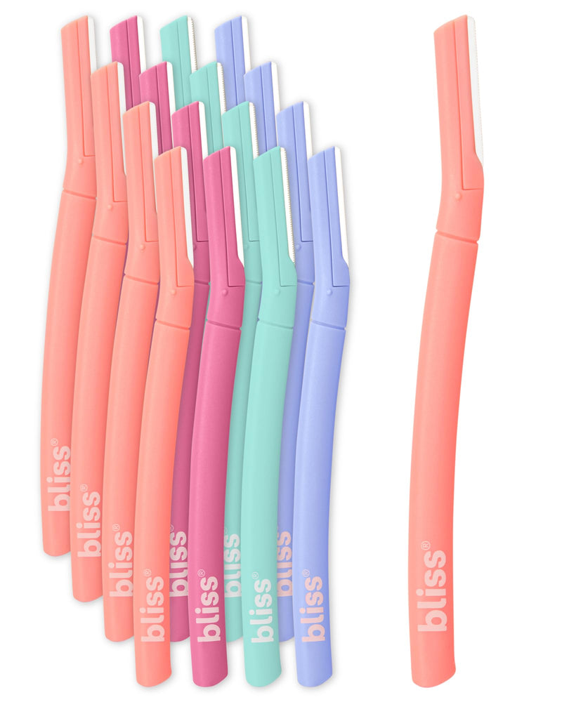 [Australia] - Bliss Stainless Steel Disposable Dermaplaning Tools | Facial Exfoliator and Eyebrow Razor to Dermaplane Peach Fuzz - 2 Pack -16 count 