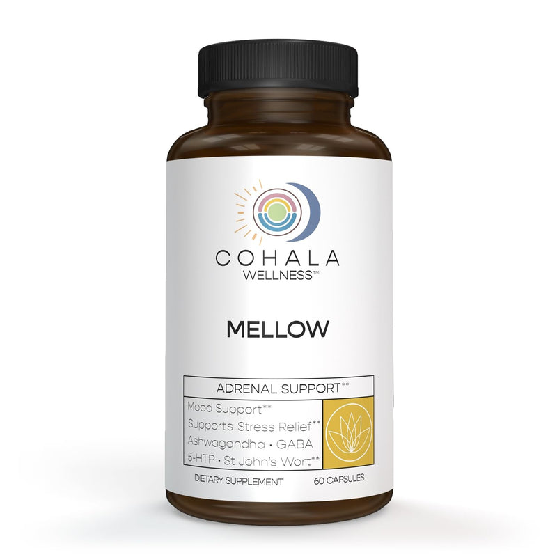 [Australia] - Mellow - Mood Supplement Ashwagandha GABA St Johns Wort 5HTP Calm Stress Support Self Care - 60 Capsules 