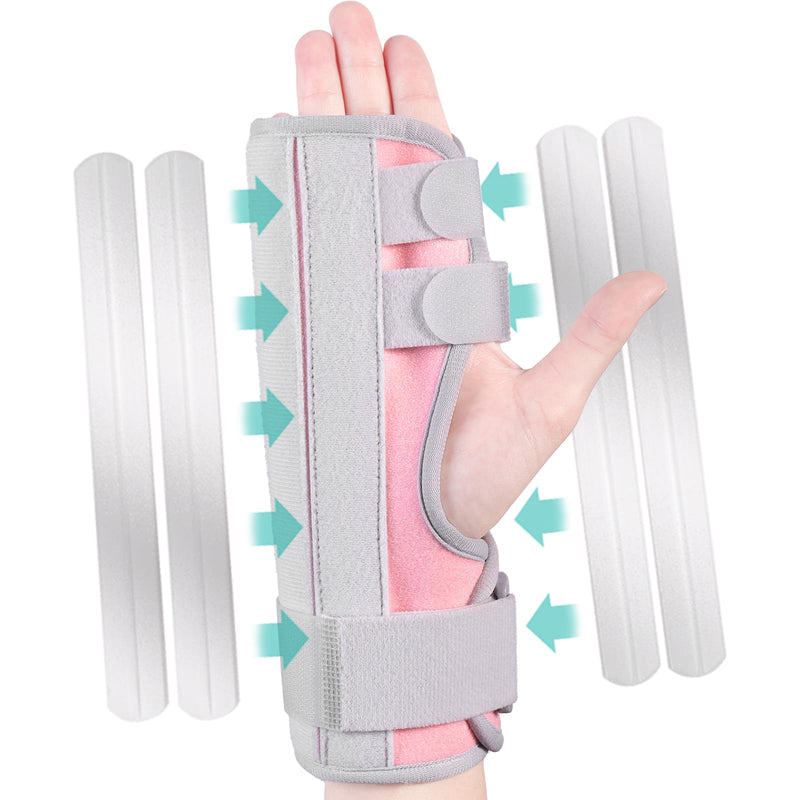 Trigger Finger Splint,Hand Brace with Finger Support,Right or Left Adjustable Hand Brace - Straightening for Trigger Finger, Injury, Fracture(PINK) pink