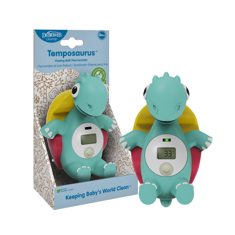 [Australia] - Dr. Brown's CleanUp Temposaurus Floating Bath Thermometer for Accurately Measuring Baby’s Bath Water Temperature, BPA Free Temposaurus Bath Thermometer 