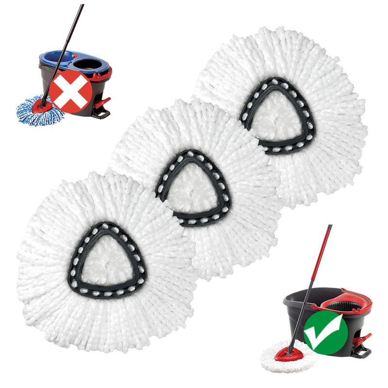[Australia] - Mop Replace Head, 3 Pack Spin Mop Replacement Head Easywring 1-Tank System, Easy Cleaning, Microfiber, Machine Washable 1-TANK Mop Head (3pcs) 