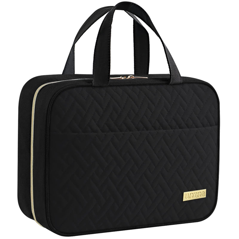 HOTOR Hanging Travel Toiletry Bag Women Men Essentials Black | Big Compartment, Waterproof Travel Accessories, Makeup Organizer Cosmetic Bag for Cruise, Gift, Road Trip, Vacation, Large