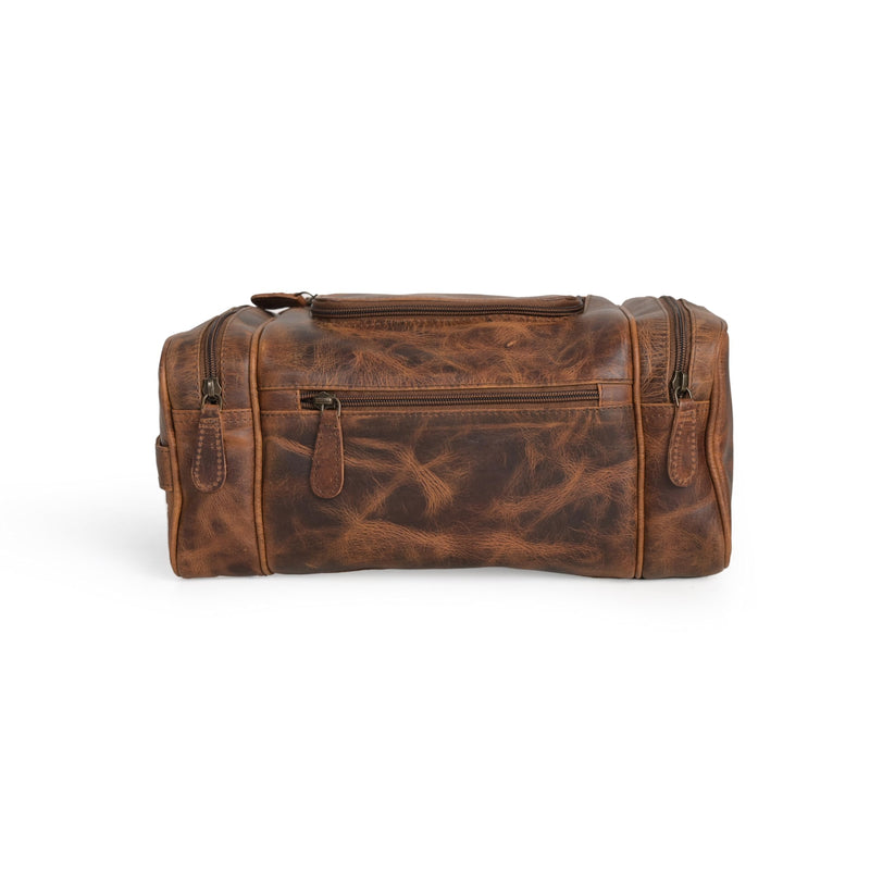 (13 inch Extra Large) Real Full Grain Leather Toiletry Bag for Men, Dopp kit with Waterproof Lining, Toiletries Organizer, Grooming Travel Bag Pouch, Bathroom Shaving Kit Zipper Bag (13 inch) Extra Large Size