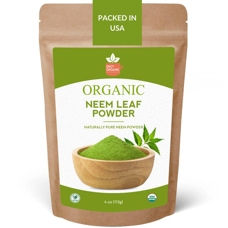 [Australia] - Neem Powder – 4 oz. - Certified USDA Organic -Non-GMO - Fresh Dried Neem Leaves Powder for Healthy Hair and Skin - Azadirachta Indica Ayurvedic Herb for Overall Wellbeing 4 Ounce (Pack of 1) 