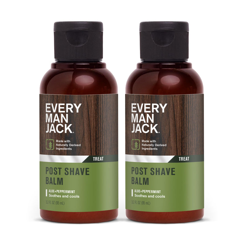 [Australia] - Every Man Jack Men's Post Shave Balm - Calms Irritation, Cools Skin, Hydrates, Absorbs Fast - Made with Naturally Derived Ingredients like Coconut Oil, Aloe Vera, Natural Menthol - 3.2oz - 2 Pack 