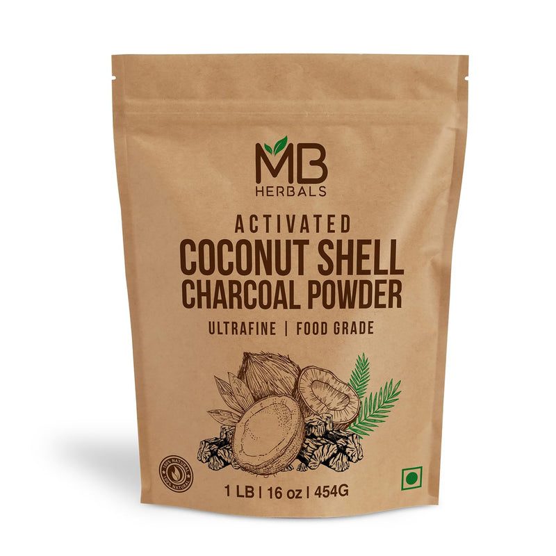 [Australia] - MB Herbals Activated Coconut Shell Charcoal Powder 1 LB / 16 oz (454 Gram) | FOR EXTERNAL USE ONLY | For Face Packs Face Masks Soap Making & ToothPowder 16 Ounce (Pack of 1) 