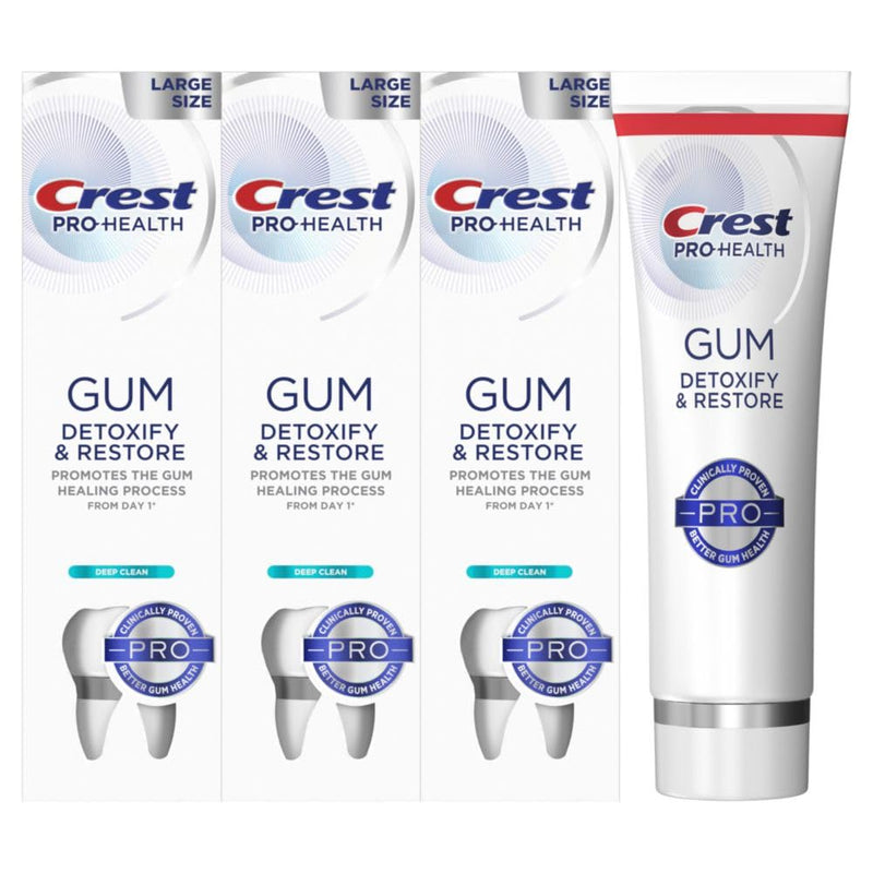 [Australia] - Crest Pro-Health Gum Detoxify and Restore Deep Clean Toothpaste, 4.6 Ounce (Pack of 3), Anticavity, Antibacterial Flouride Toothpaste, Clinically Proven, Gum and Enamel Protection 