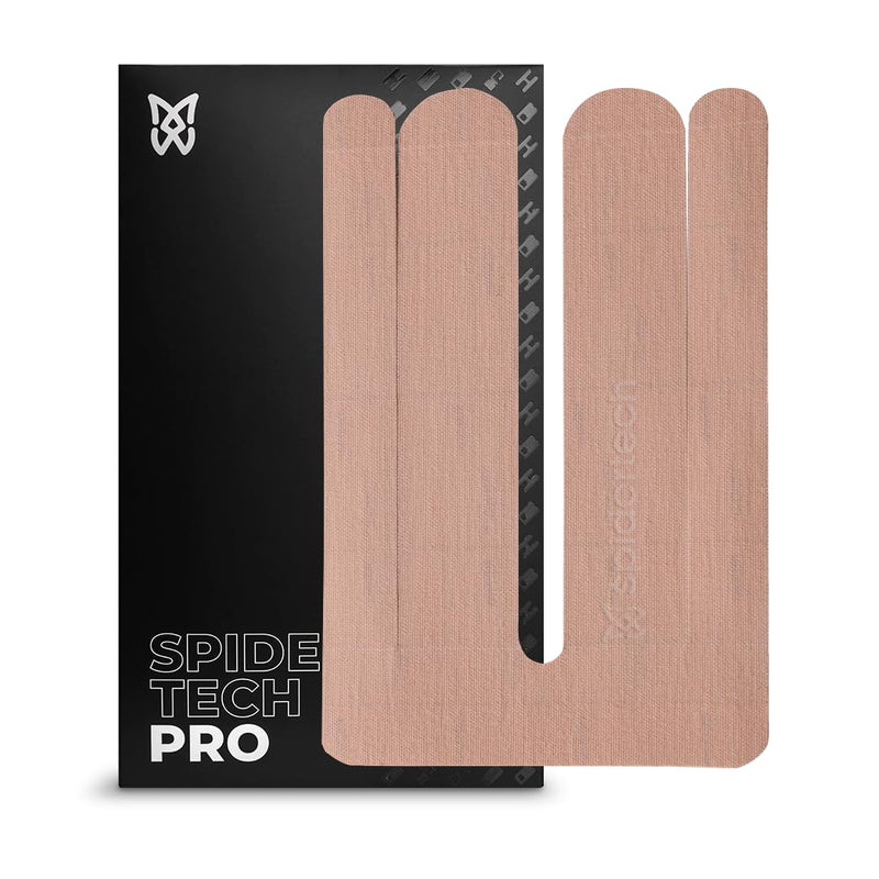Spidertech Professional Pre-Cut Cotton Kinesiology Tape for Lower Back Pain and Support - for Athletes, Sports Physiotherapists, and Chiropractors, Pain Relief - Gentle (4 Pack)