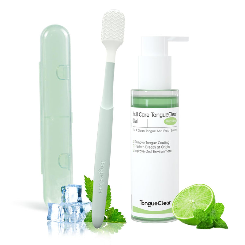 [Australia] - Oral cleaner & Gel Kit | Oral Mucosa Scraper to Fight Bad Breath and Halitosis | Mouth Odor Eliminator | Tongue Cleaner for Adults | Fresh Mint (Set of 1)… Oral Cleaner&Gel 