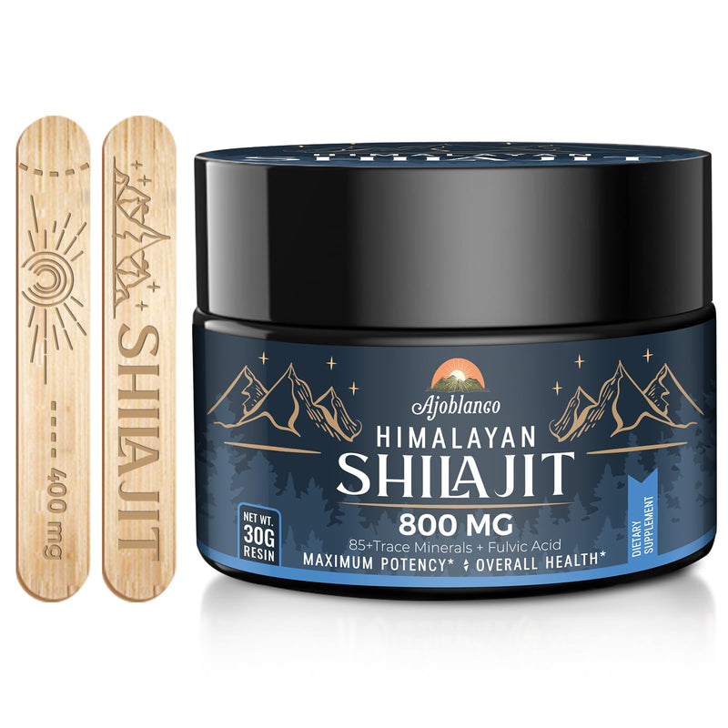 [Australia] - Ajoblanco 800 Mg Himalayan Shilajit Resin, Shilajit Pure Himalayan Organic, Shilajit Supplement with Purity, High Dosage & Potency for Energy, Strength & Immunity, Men & Women, 30 Grams 1.05 Ounce (Pack of 1) 