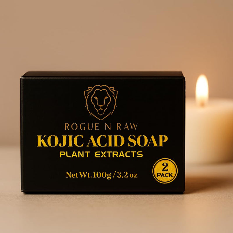 Turmeric Kojic Acid Soap Bars with Retinol, Collagen, Vitamin C & Glycerin - Natural Skin Brightening Soap for Dark Spots, Acne Scars & Even Tone - 2 Bars, 100G each