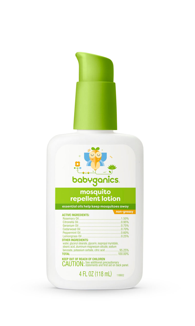 [Australia] - Babyganics Mosquito Repellent Lotion, Made with Plant and Essential Oils, Non-Greasy, 4oz White 4 Fl Oz (Pack of 1) 