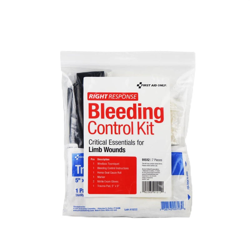 [Australia] - First Aid Only 91512 Critical Essentials Bleeding Control Kit for Limb Wounds, 7 Pieces 