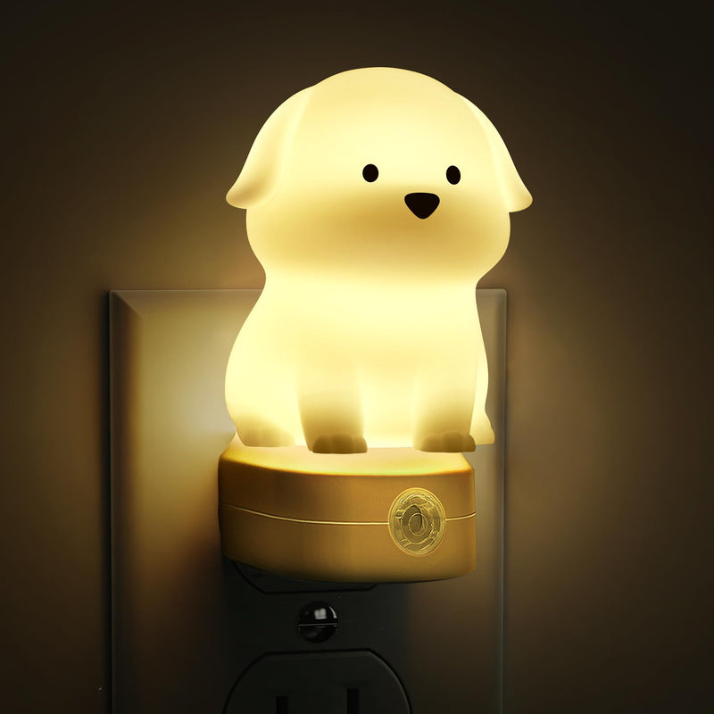 [Australia] - L LOHAS LED Plug in Night Light for Kids, 3D Cute Puppy Night Light with Dusk to Dawn Sensor, RGB+Soft White 3000K Dog Night Light, Christmas Birthday Gift Nightlight for Kids, Room Decor 1 