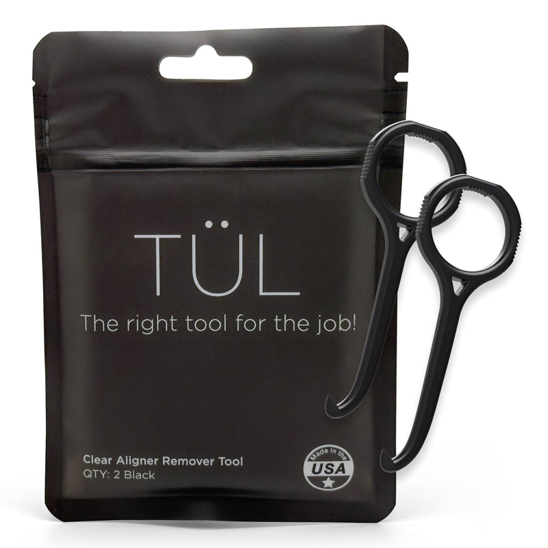 [Australia] - TÜL | Only Invisalign Remover Tool Made in the USA | Lifetime Replacements | Ortho Recommended Aligner Remover Tool & Retainer Remover Tool | Black 2 Pack | Top Invisalign Accessories 