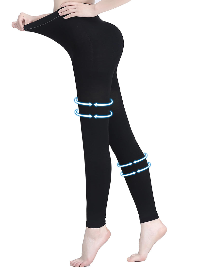 [Australia] - AMZAM¬Æ Medical Compression Pantyhose for Women & Men, 15-20 mmHg Graduated Compression Leggings, Opaque Footless Waist High Compression Stockings for Edema, Varicose Veins, Post Surgery, Black 3XL 3X-Large 15-20mmhg Footless Black 