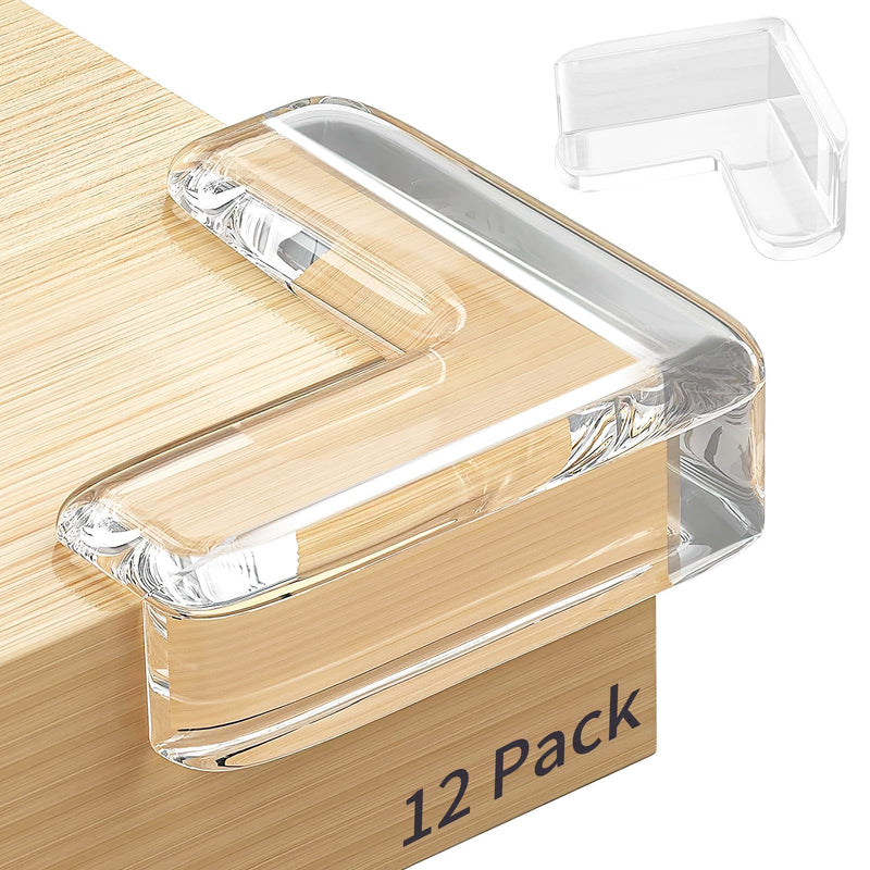 [Australia] - 12 Pack Table Protectors, Corner Protector for Baby, Clear Furniture Corner Guards & Edge Safety Bumpers Cushion to Cover Sharp Furniture & Table Edges (12 Count (Pack of 1)) 12 Count (Pack of 1) 
