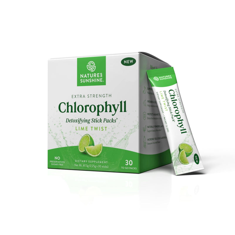 [Australia] - Nature's Sunshine Chlorophyll Stick Packs: Supercharge Your Detox and Boost Gut Health in Convenient, Delicious Stick Packs (Lime Twist) Lime Twist 