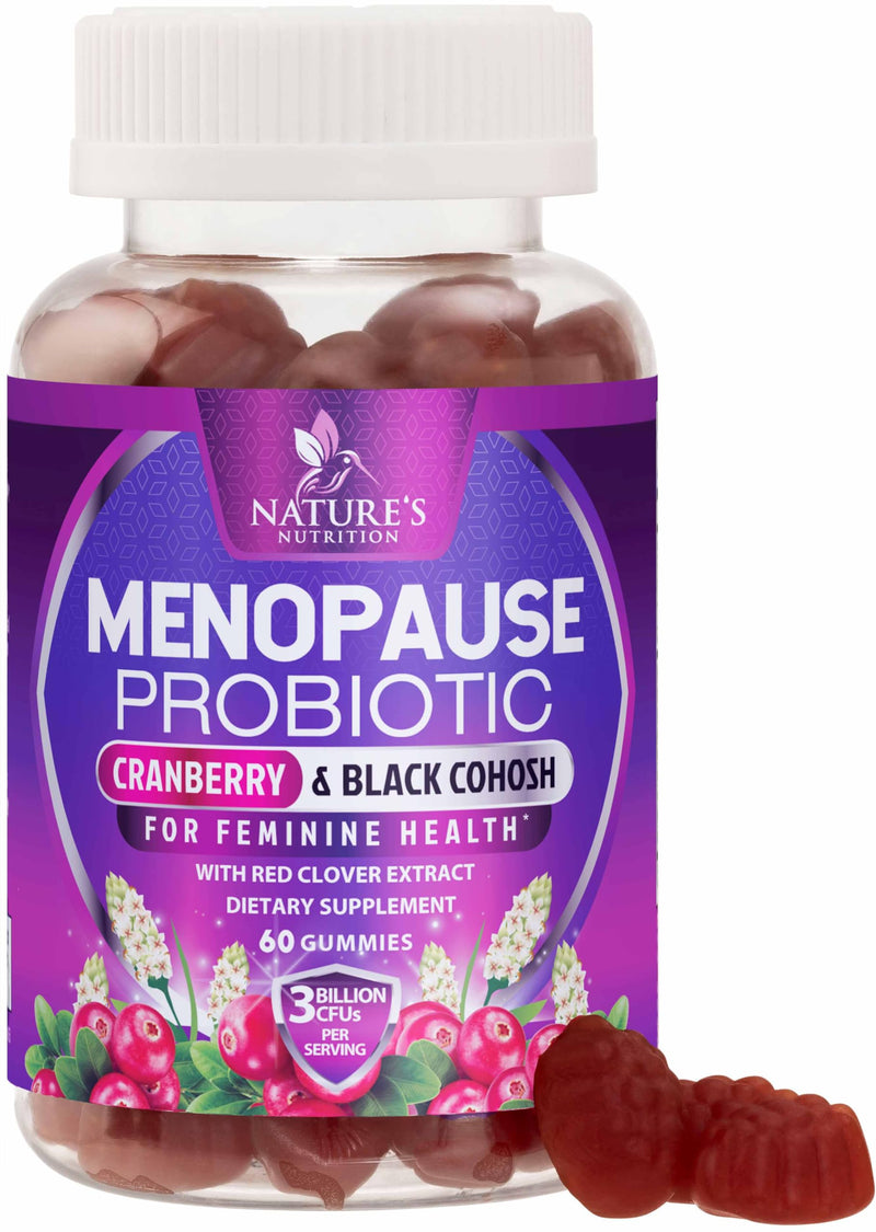 [Australia] - Menopause Supplements for Women - 3 Billion CFU Natural Menopause Relief for Mild Hot Flashes & Night Sweats, PH, Vaginal Health Support Probiotics for Women Gummy, Probiotic Supplement - 60 Gummies 60 Count (Pack of 1) 