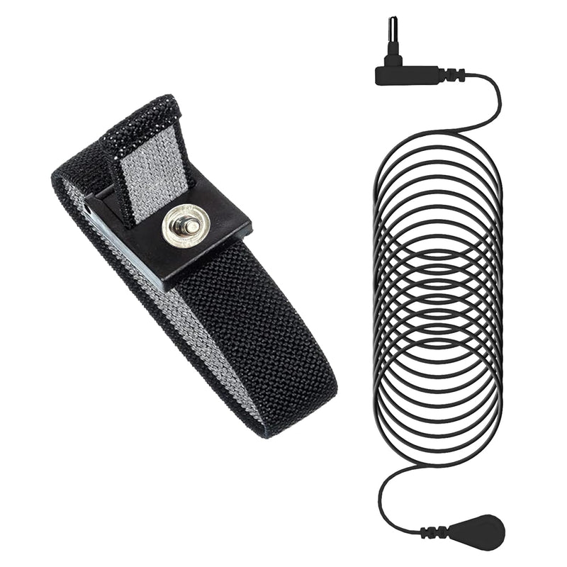[Australia] - Grounding Wrist Strap, Grounding Bracelet with 15 Feet Grounding Cord, Earth-Connected Grounding Wristband for Sleep, Energy, Pain Relief, and Inflammation. (Black with Grey) Black With Grey 