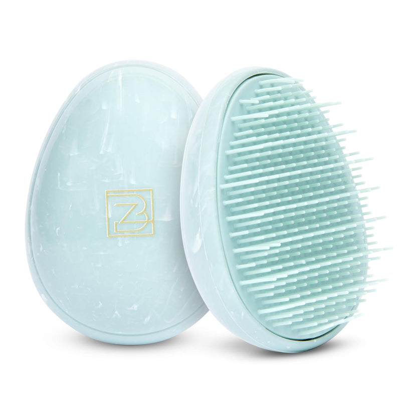 Travel Hairbrush - Mini Hair Detangler for Women Teens Kids - Sensory Scalp Massager - Small Portable Comb - Thick, Curly, Straight, Wet, Dry - Compact Detangler - Purse Essentials Aquamarine