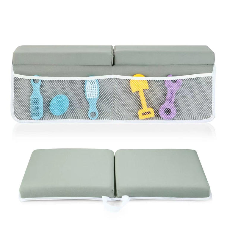 [Australia] - PandaEar Baby Bath Kneeler & Elbow Rest Pad, Comfortable Non-Slip Kneeling Mat Cushion with Toy Organizer Storage Pockets, Foldable Foam Mat for Toddler Bathroom Bathing Time 