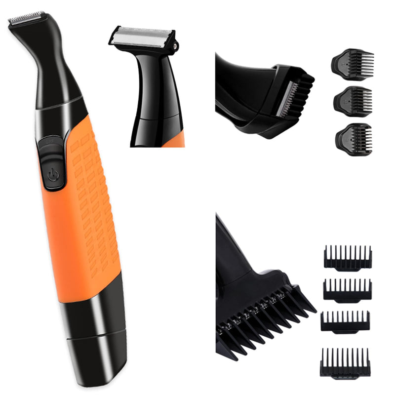 [Australia] - Men Pubic Hair Trimmer,Male Intimate Part Clipper,Wet Dry Groin Razor,Electric Body Hair Removal,Face Beard and Mustache Style Shaver,Portable Bald Detail Head Shaver,Man Grooming Kit 