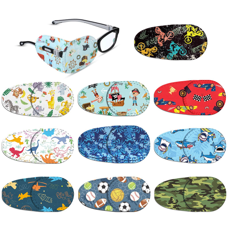 [Australia] - Panelee Adhesive Eye Patches for Kids with 10 Styles and Reward Poster, Latex Free Eye Pad Bulk Blocking Fun Cute Designs Cotton Adhesive Bandages for Toddler Lazy Eye(Cute) 