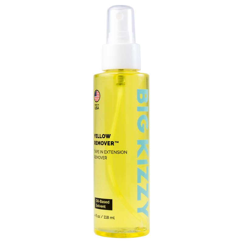 [Australia] - Big Kizzy 4oz Citrus-Infused Tape in Extension Remover Spray, Oil-Based & Non-Damaging Residue Remover for Wigs, Toupees, Human Hair Tape in Extensions, Made in USA – Yellow Remover 