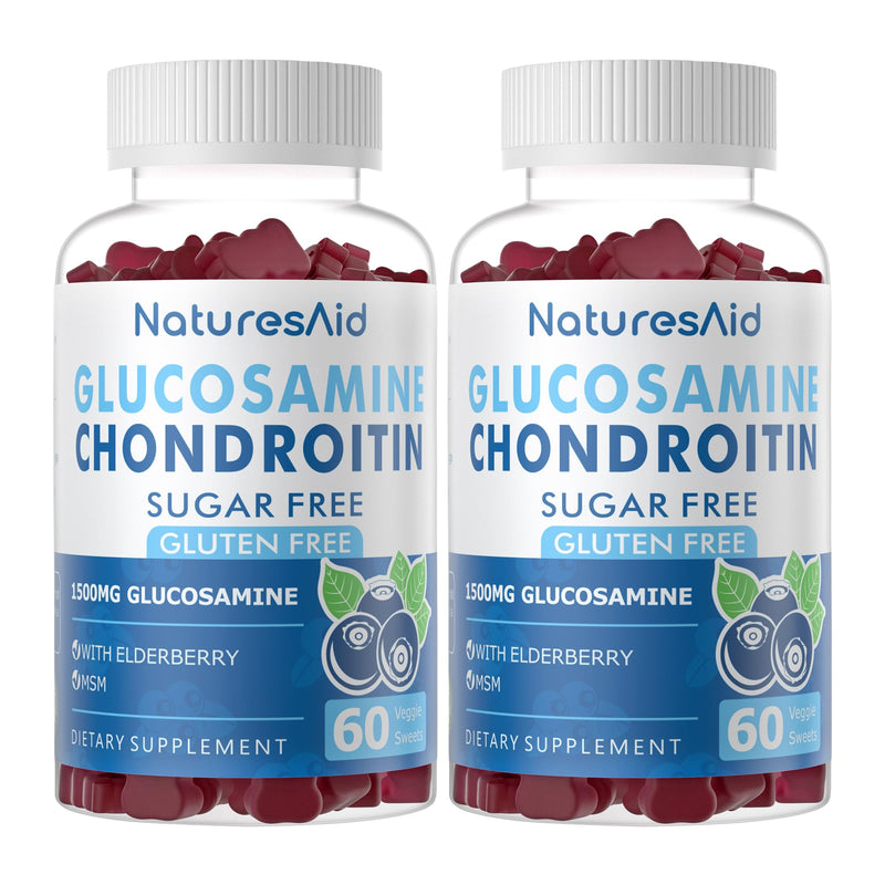 [Australia] - Glucosamine Chondroitin Gummies with MSM & Elderberry Extra Strength - Joint Support, Antioxidant Immune Support Supplement for Adults, Men & Women.(2 Pack) 60 Count (Pack of 2) 