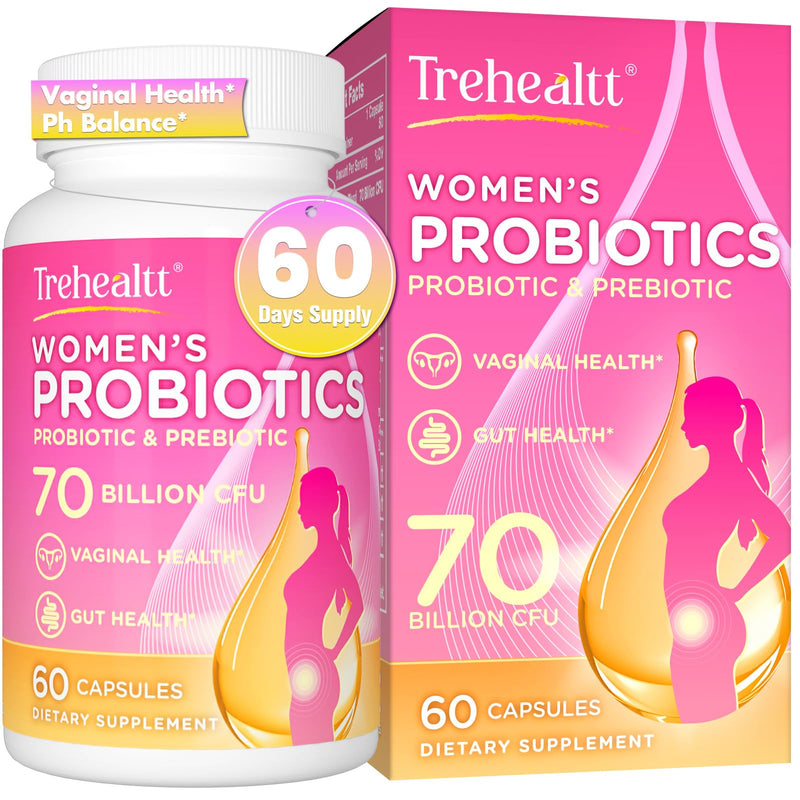 70 Billion CFUs Vaginal Probiotics, PH Balance with Probiotic & Prebiotic | Women Probioticos with D-Mannose, for Odor & Flora, Yeast, Urinary Health, Vegan, 60 Capsules