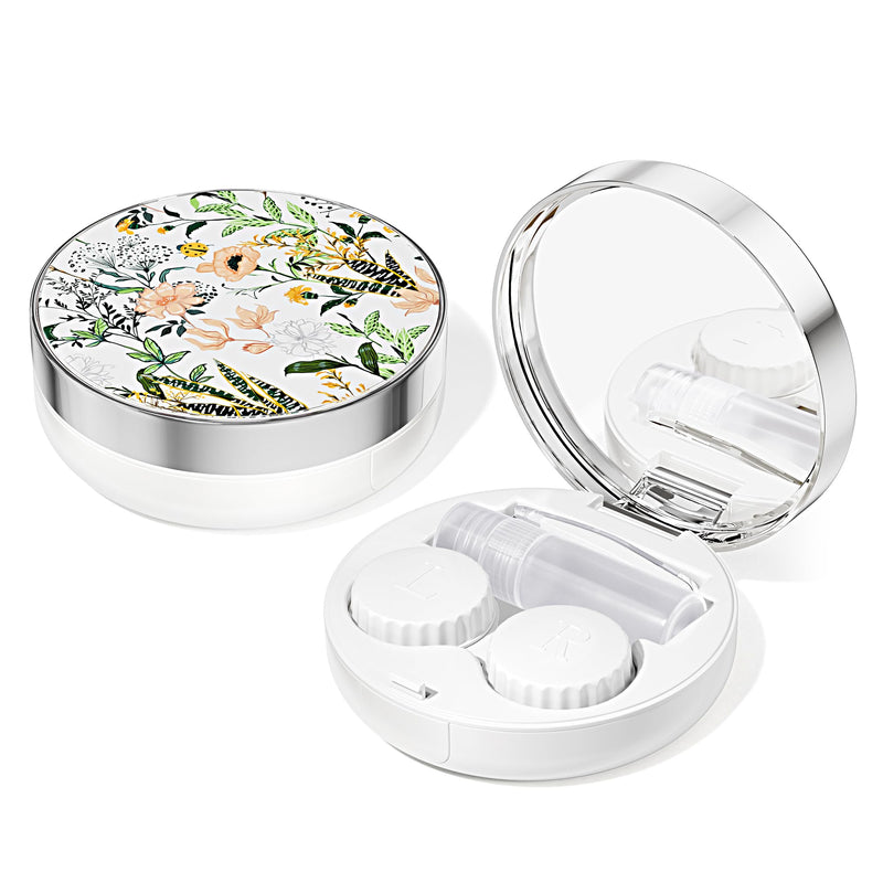 [Australia] - Contact Lens Case/Contact Case, Travel Contact Lens Case Cute Contact Case and Solution Perfect for Daily Travel Outdoor Retro Flowers 