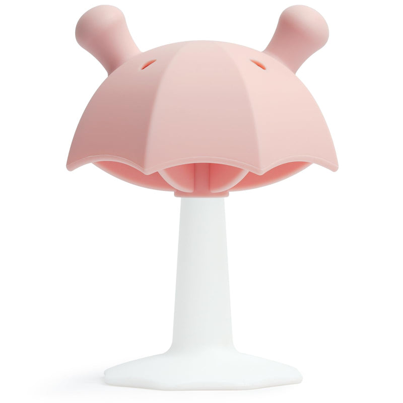 [Australia] - Umbrella Baby Teether with Suction Base, Keeping Baby Busy, Seposeve Teething Toys for Babies 0-6 Months, Silicone Teether Toys 6-12 Months 12-24 Months, Easy to Hold, BPA Free, Pink 