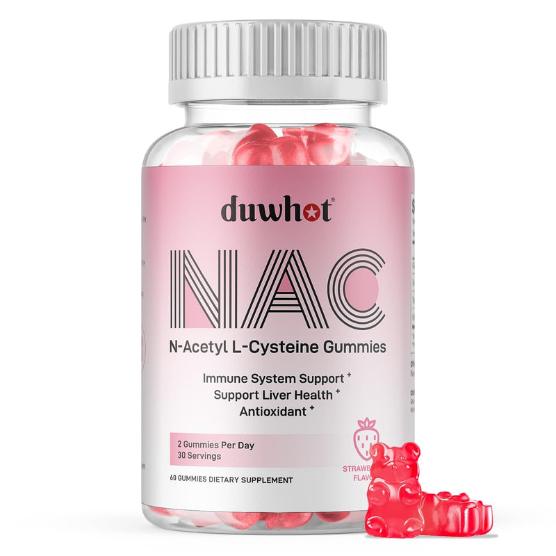 [Australia] - NAC Gummies 600mg, N Acetyl Cysteine Supplement NAC Chewable for Antioxidants & Immune Support, Lung & Liver Health, Natural Strawberry Flavor, 60ct 
