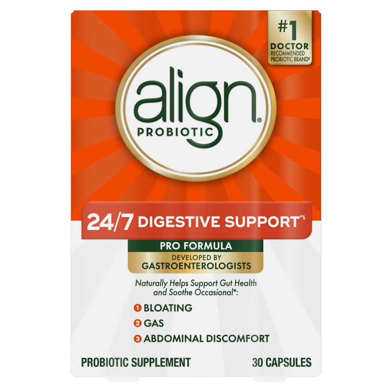 [Australia] - Align Probiotic, Pro Formula, Probiotics for Women and Men, Daily Probiotic Supplement, Helps Soothe Occasional Abdominal Discomfort & Bloating*, #1 Doctor Recommended Brand‡, 30 Capsules 