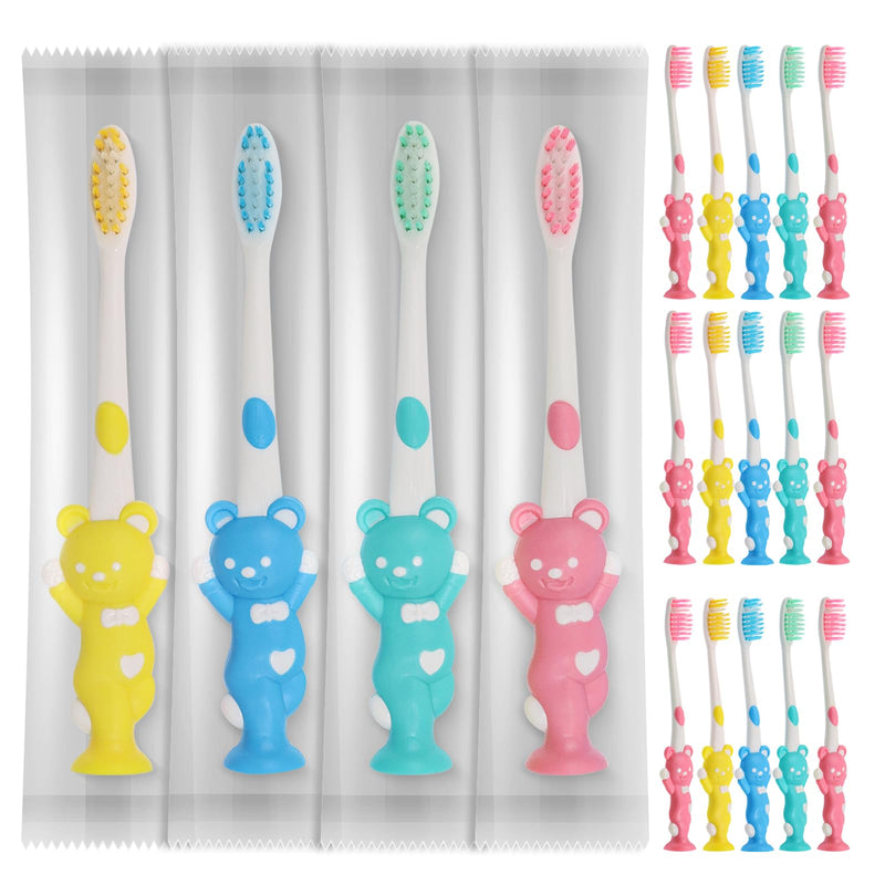 [Australia] - 60pcs Toddler Toothbrushes - Kids Manual Toothbrush, Individually Wrapped, Age 2+ Children, Boys & Girls (4 Colors) 060 pcs 
