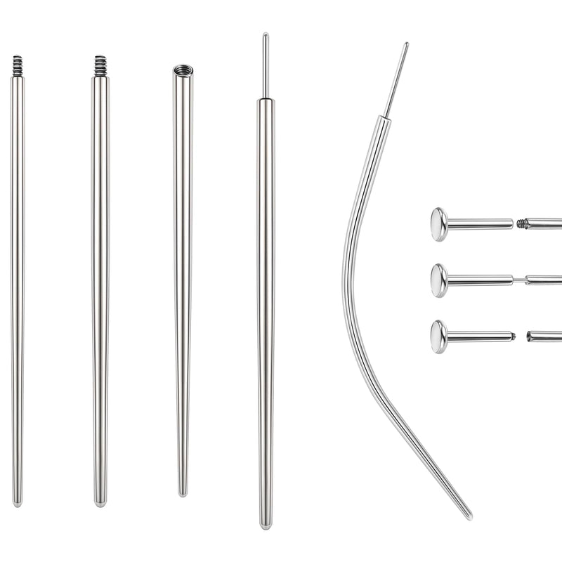 [Australia] - BodyAce 14G 16G 18G 20G Piercing Taper, Stainless Steel Threadless Insertion Pin Screw On Assistant Tool, Curved Body Piercing Stretching Kit for Ear/Nose/Navel/Lip/Eyebrow 16G(1.2mm) Mix 
