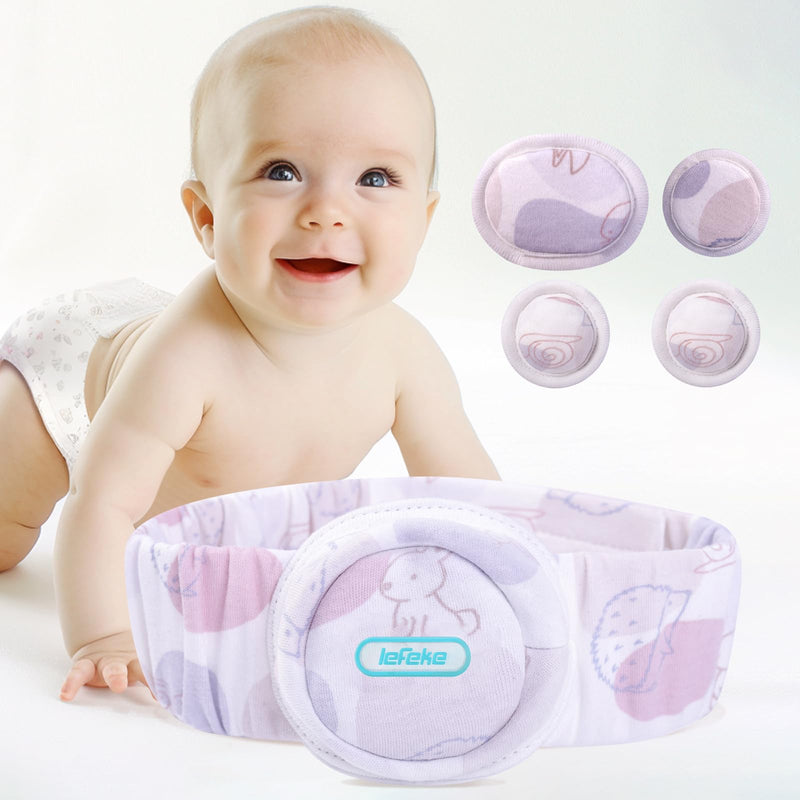 lefeke Umbilical Hernia Belt Baby Belly Button Band, Newborn Belly Wrap Truss, Infant Abdominal Binder for Children Kids, Adjustable Navel Belly Band Support Cord Concavity Pads Pattern-02(L) Large