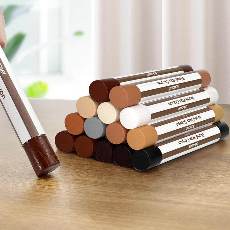 [Australia] - Wood Filler Sticks,12colors Wood Wax Crayons for Repairing Scratches, Scuffs, Cracks, and Nail Holes on Wood Furniture, Floors, Cabinets, Tables, and Doors 12pcs 