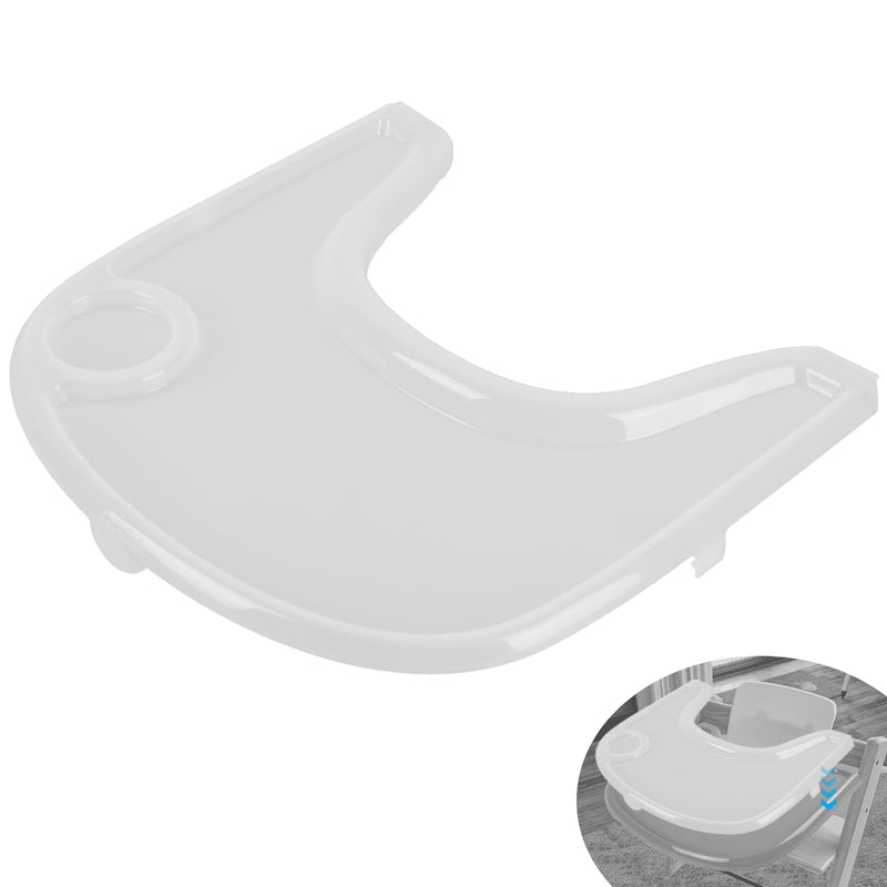 [Australia] - High Chair Tray Cover Compatible with Stokke Tripp Trapp Chair with Cup Holder - Smooth Surface and Strong Suction - Made with Food-Safe Plastic (BPA BPS BPF Lead Phthalate Free) - Clear 