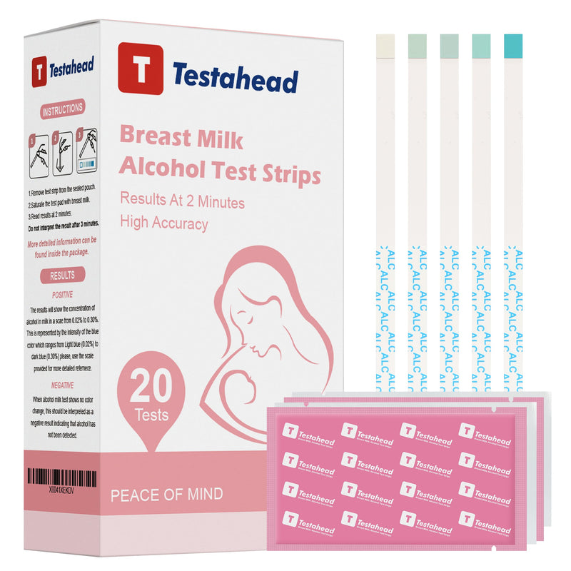 [Australia] - 20Pcs Alcohol Test Strips for Breastmilk, Quick Results in 2 Minutes Breast Milk Alcohol Test Strips for Breastfeeding Moms at Home Holiday Party 