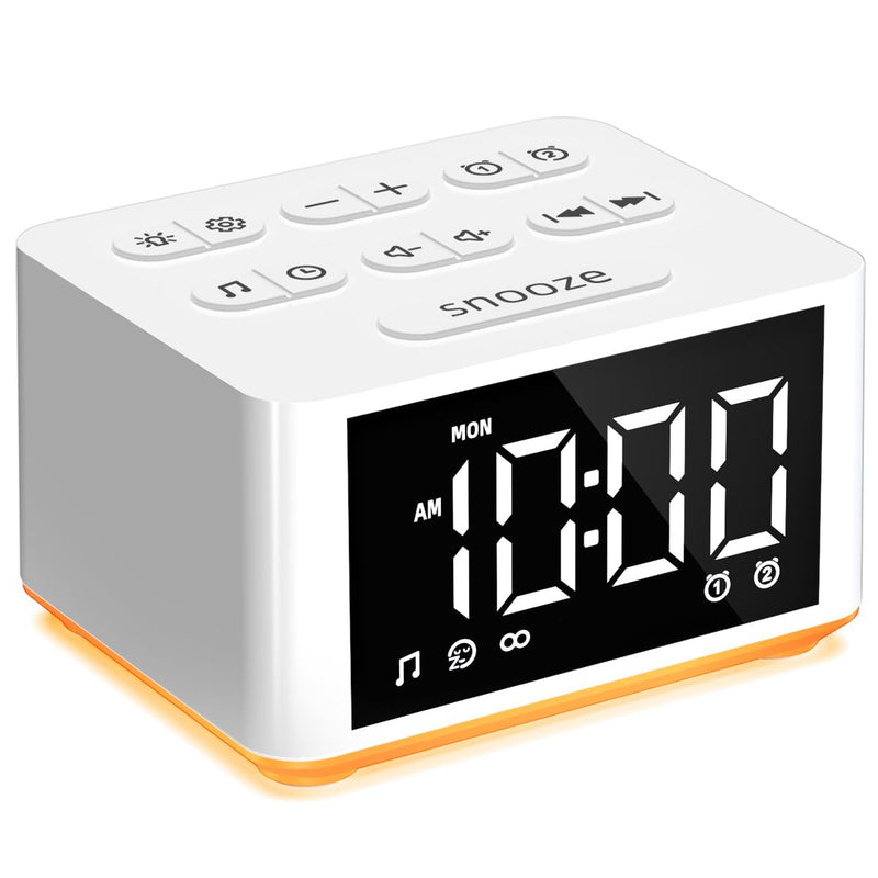 [Australia] - 【3 in 1】 Small Sound Machine Alarm Clock Night Light White Noise Machine 27 Sleeping Sounds for Adults Kids Precise 32 Level Volume Sleep Timer Memory Function Digital Clock with 30 Wake Up Sounds 