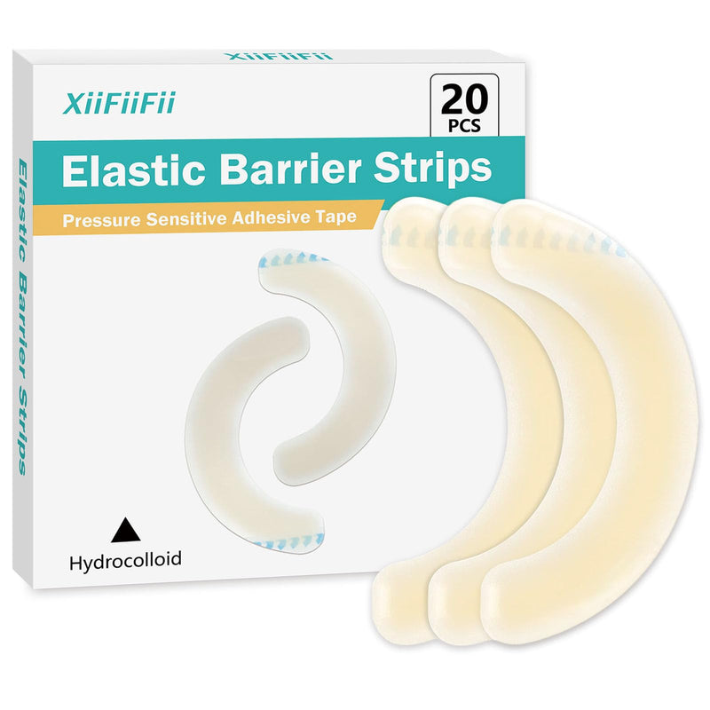 [Australia] - 20 Pcs Elastic Ostomy Barrier Strips, Medical Grade Hydrocolloid Waterproof Leak, Pressure Sensitive Skin Adhesive Tape for Ileostomy Bags, Urostomy Barrier Tape for Colostomy Stoma Bags 