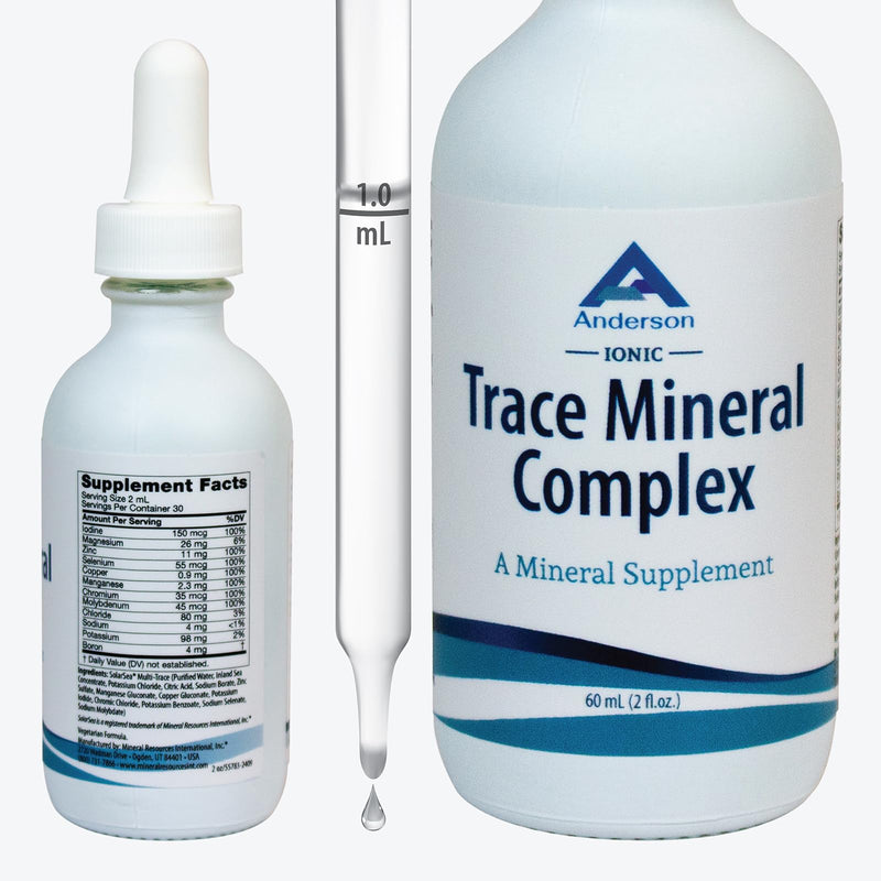 [Australia] - Trace Mineral Complex | Full Spectrum Minerals | Ionic Liquid Mineral Drops for Water | Electrolytes, Hydration Supplement | 2 fl oz Glass Bottle 
