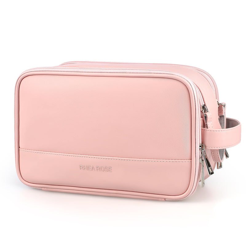 Toiletry Bag for Women, Makeup Travel Bag Organizer, Large Bathroom Cosmetic bag, Traveling Dopp Kit Accessories Shower Bag, Pink